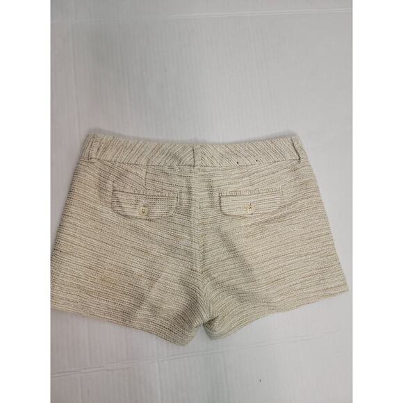 Banana Republic Tweed Micro Shorts Sz 2 Textured Pockets Cream Ecru Office Siren - Picture 7 of 9